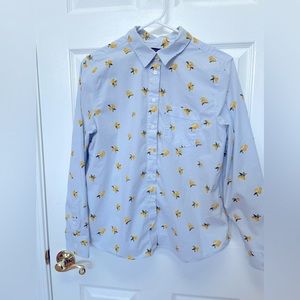 Banana Republic lemon print button down. Size M